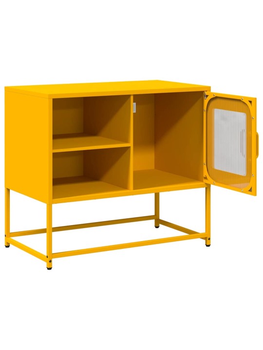 Tv-taso sinapinkeltainen 68x39x60,5 cm teräs