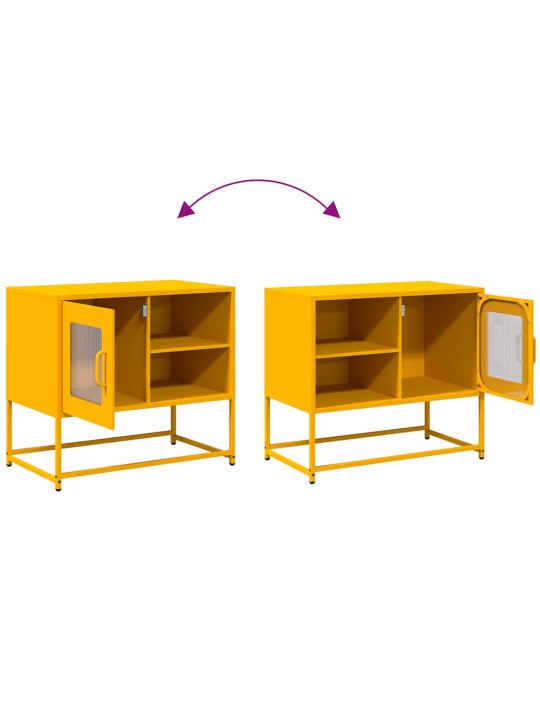 Tv-taso sinapinkeltainen 68x39x60,5 cm teräs