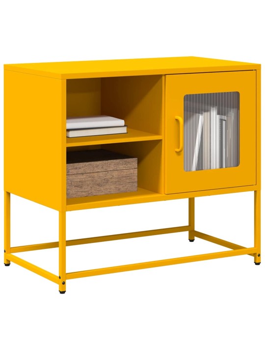 Tv-taso sinapinkeltainen 68x39x60,5 cm teräs