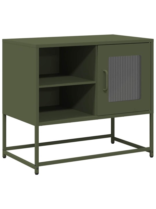 Tv-taso oliivinvihreä 68x39x60,5 cm teräs