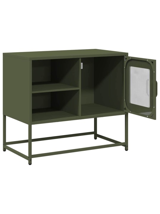 Tv-taso oliivinvihreä 68x39x60,5 cm teräs