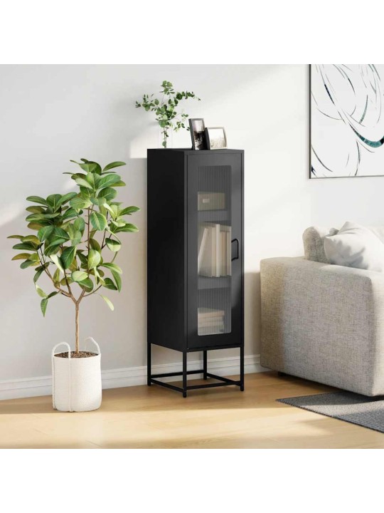 Highboard musta 36x39x123 cm kylmävalssattu teräs