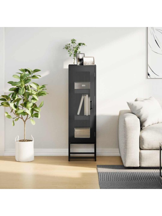 Highboard musta 36x39x123 cm kylmävalssattu teräs