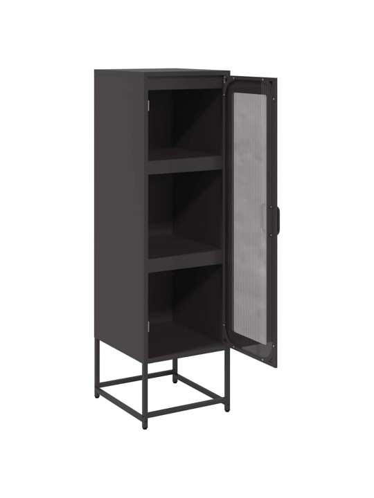 Highboard musta 36x39x123 cm kylmävalssattu teräs