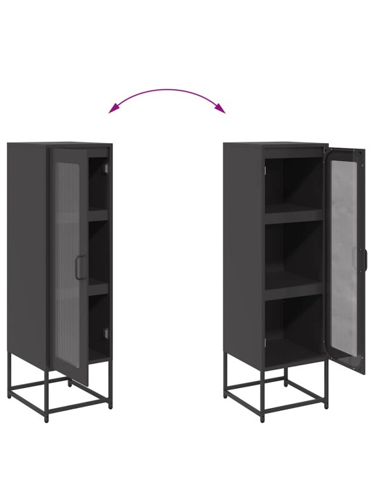 Highboard musta 36x39x123 cm kylmävalssattu teräs
