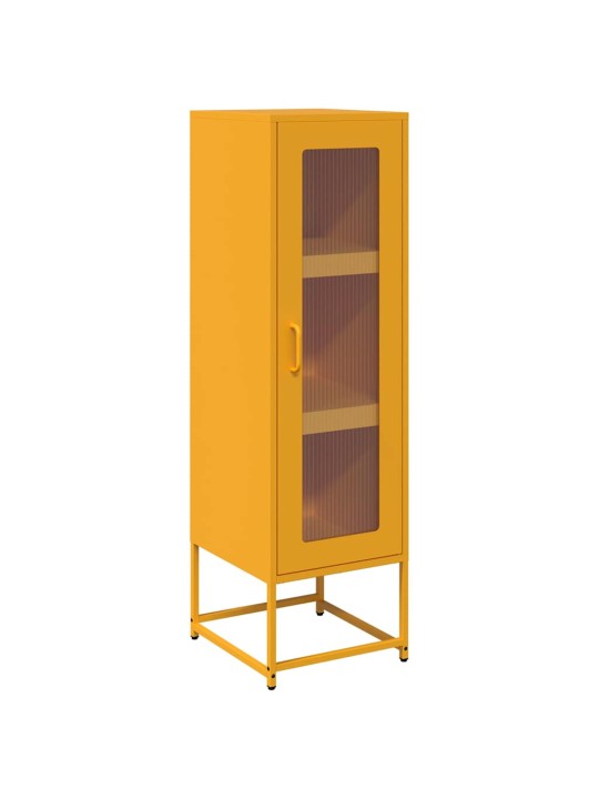 Highboard sinapinkeltainen 36x39x123 cm kylmävalssattu teräs