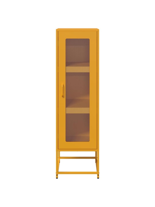 Highboard sinapinkeltainen 36x39x123 cm kylmävalssattu teräs