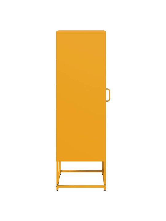 Highboard sinapinkeltainen 36x39x123 cm kylmävalssattu teräs
