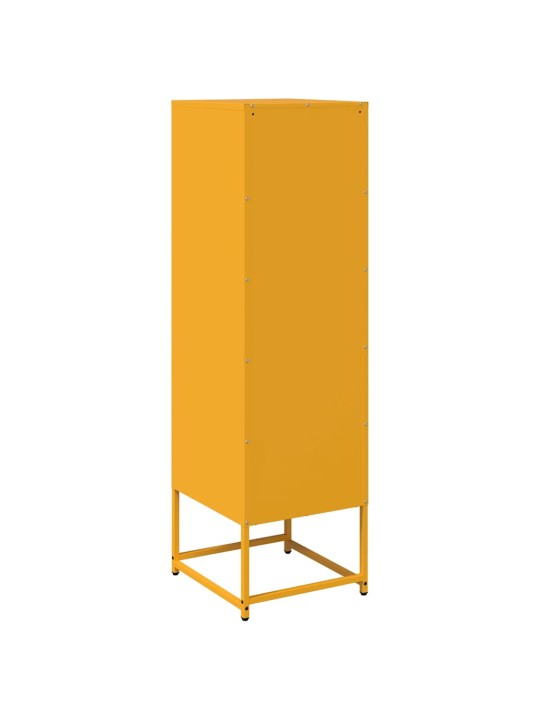 Highboard sinapinkeltainen 36x39x123 cm kylmävalssattu teräs