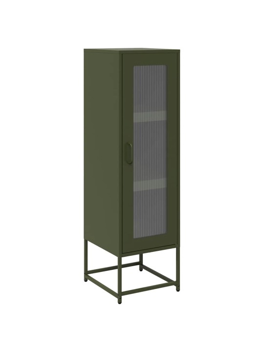 Highboard oliivinvihreä 36x39x123 cm kylmävalssattu teräs