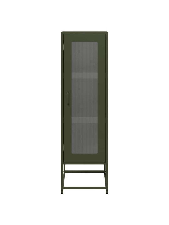 Highboard oliivinvihreä 36x39x123 cm kylmävalssattu teräs