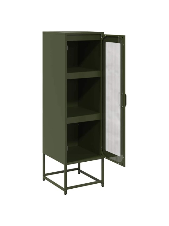 Highboard oliivinvihreä 36x39x123 cm kylmävalssattu teräs