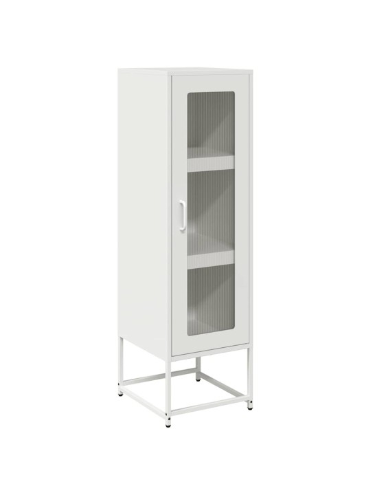 Highboard valkoinen 36x39x123 cm kylmävalssattu teräs