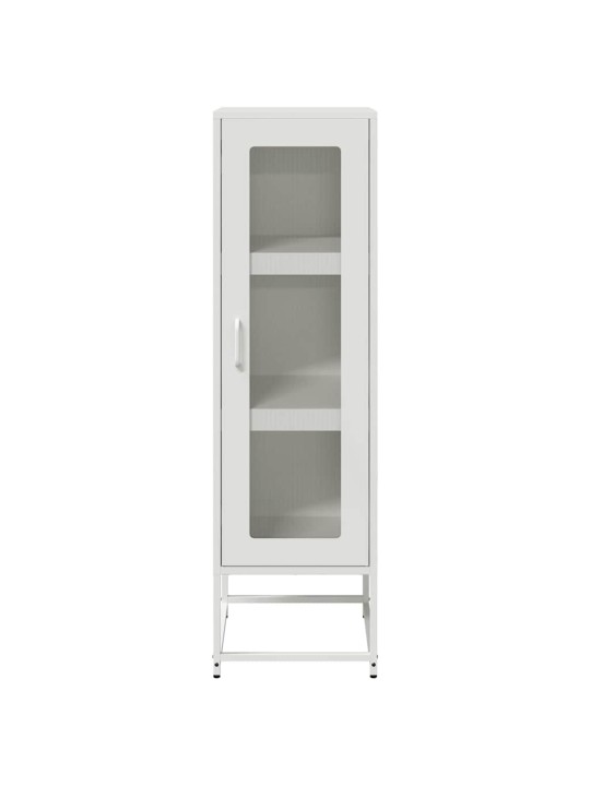 Highboard valkoinen 36x39x123 cm kylmävalssattu teräs