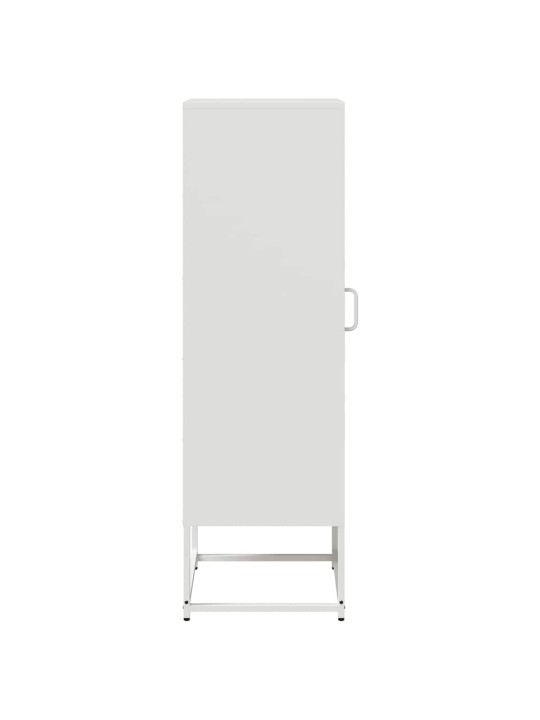 Highboard valkoinen 36x39x123 cm kylmävalssattu teräs