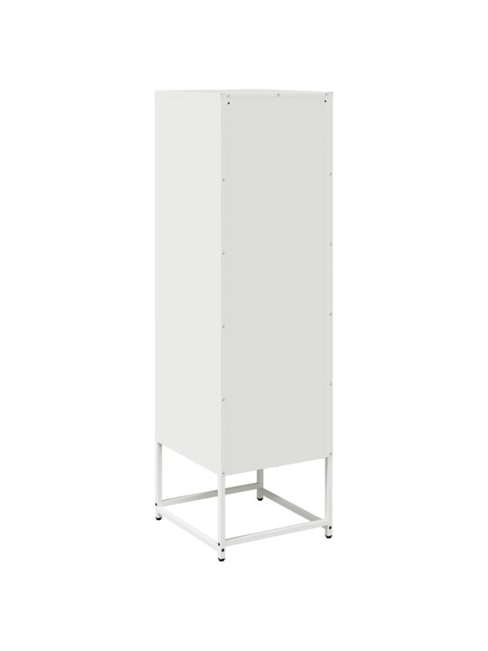 Highboard valkoinen 36x39x123 cm kylmävalssattu teräs