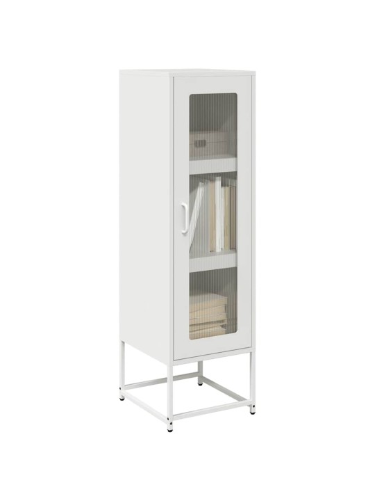Highboard valkoinen 36x39x123 cm kylmävalssattu teräs