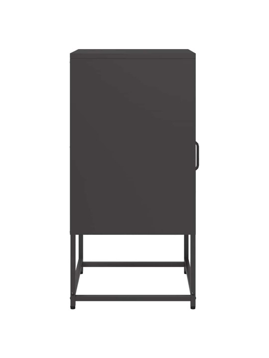 Yöpöytäkaappi musta 36x39x78 cm kylmävalssattua terästä