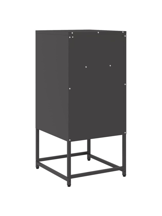 Yöpöytäkaappi musta 36x39x78 cm kylmävalssattua terästä