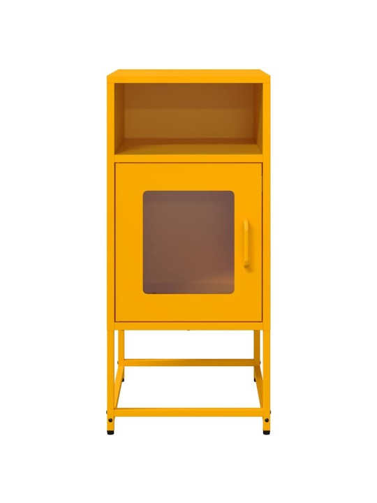 Yöpöytäkaappi sinapinkeltainen 36x39x78 cm kylmävalssattu teräs