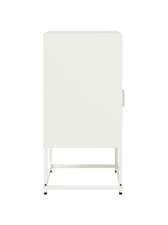 Yöpöytäkaappi valkoinen 36x39x78 cm kylmävalssattu teräs