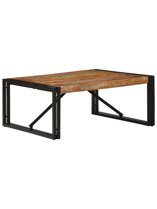 Sohvapöytä monivärinen 80x80x35 cm massiivipuu kierrätetty