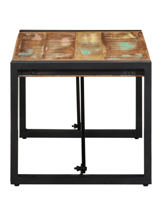 Sohvapöytä monivärinen 80x40x35 cm massiivipuu kierrätetty