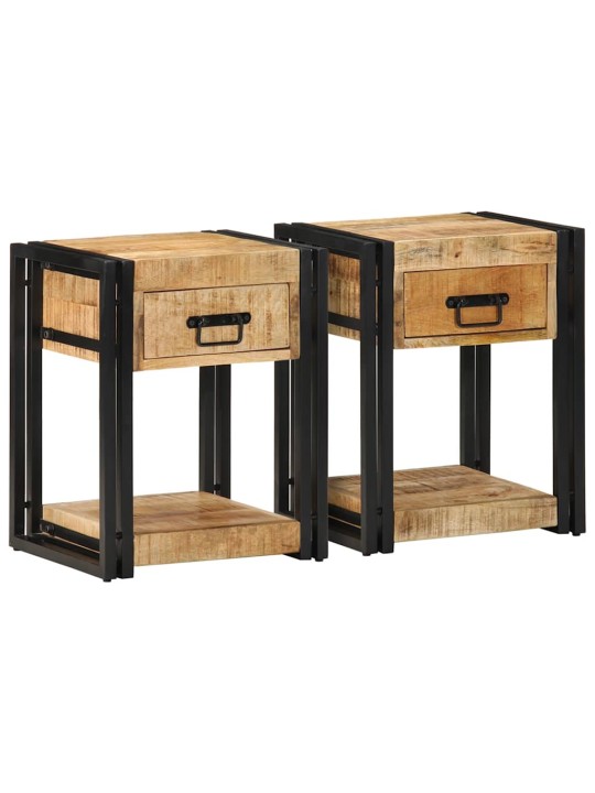 Yöpöytäkaapit 2 kpl 40x35x50 cm massiivipuuta mango