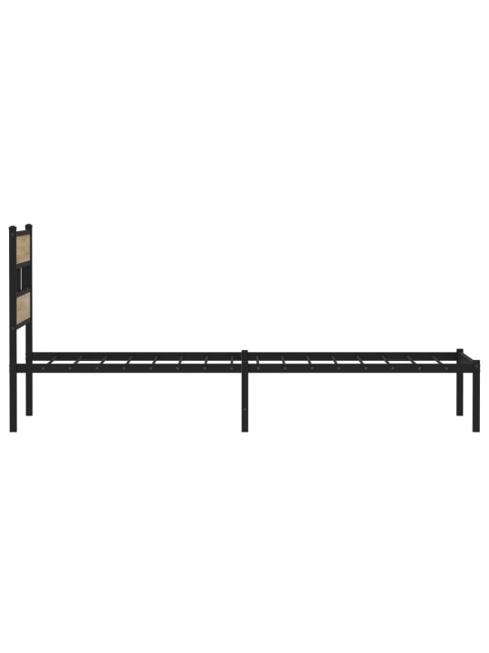 Metallinen sängynrunko ilman patjaa sonoma tammi 107x203 cm