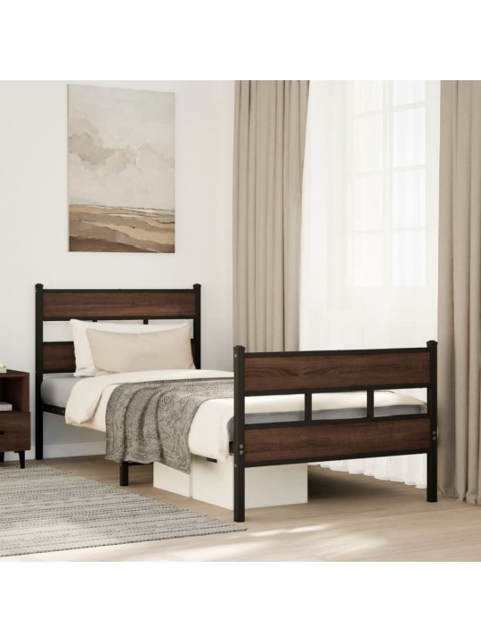 Sängynrunko ilman patjaa päädyllä ja jalkalistalla 90x200 cm