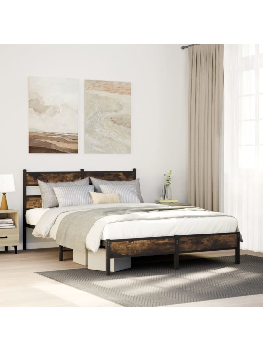 Sängynrunko ilman patjaa savutammi 80x200 cm tekninen puu