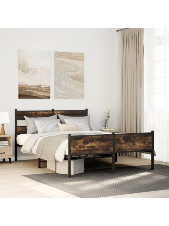 Sängynrunko ilman patjaa savutammi 140x200 cm tekninen puu