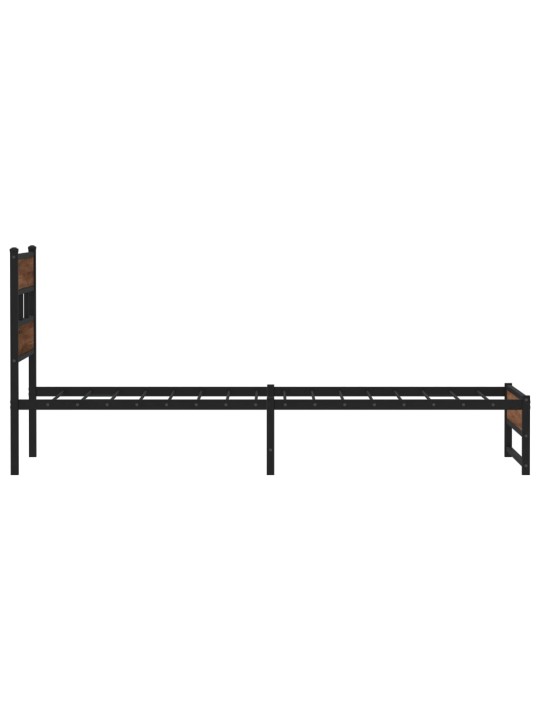 Metallinen sängynrunko ilman patjaa ruskea tammi 100x200 cm