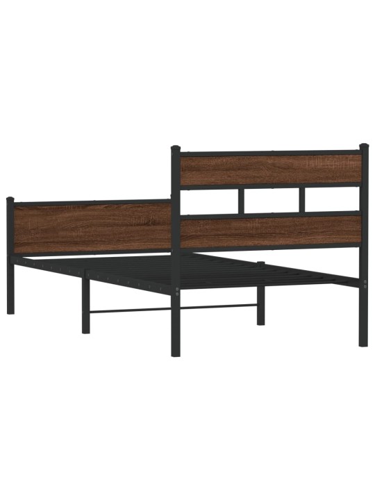 Sängynrunko ilman patjaa ruskea tammi 90x200 cm tekninen puu