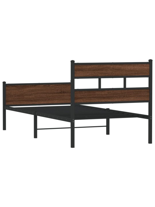 Sängynrunko ilman patjaa ruskea tammi 107x200 cm tekninen puu