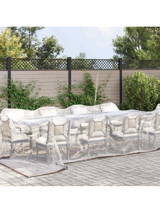 Kirkas suojapeite silmukoilla 5x8 m polyeteeni