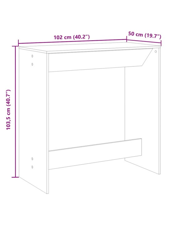 Baaripöytä vanha puu 102x50x103,5 cm tekninen puu