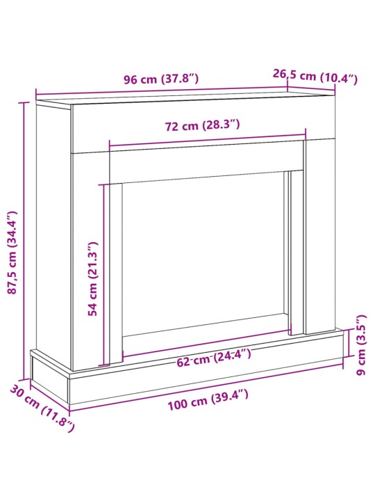 Takan ympärys sonoma-tammi 100x30x87,5 cm tekninen puu