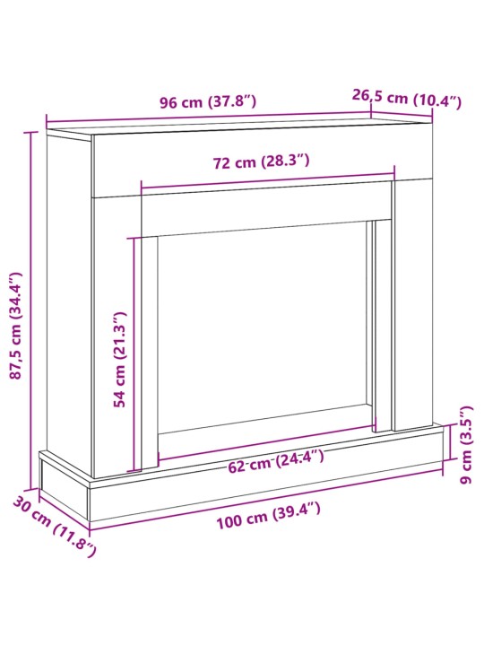 Takan ympärys harmaa sonoma 100x30x87,5 cm tekninen puu
