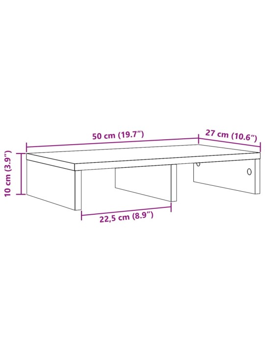 Näyttöteline musta 50x27x10 cm tekninen puu