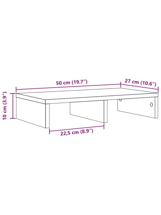 Näyttöteline savutammi 50x27x10 cm tekninen puu