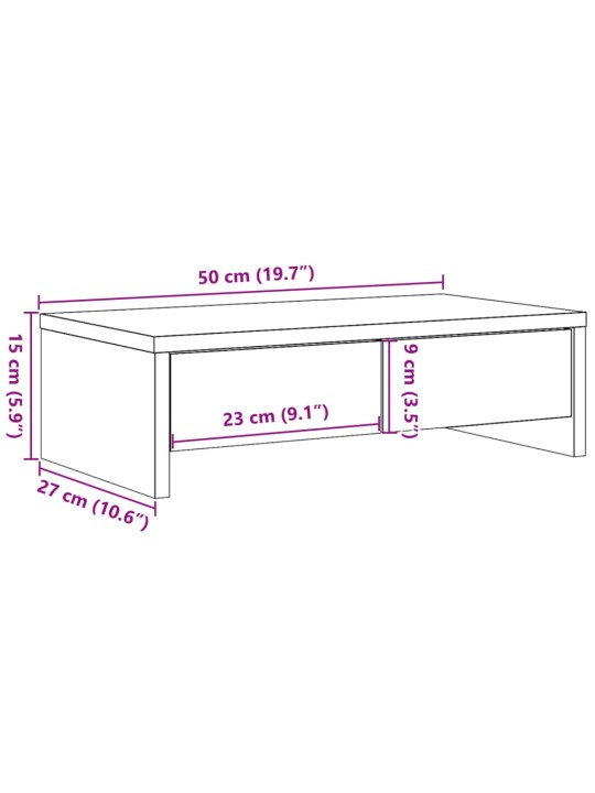 Näyttöteline laatikoilla valkoinen 50x27x15 cm tekninen puu