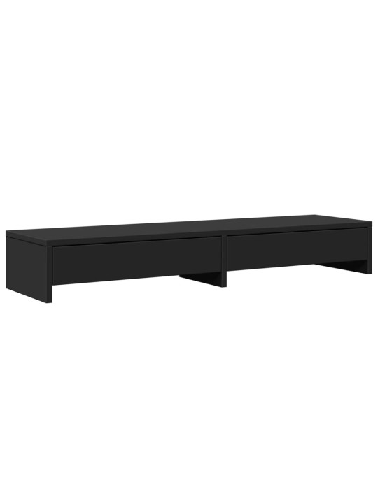 Näyttöteline laatikoilla musta 100x27x15 cm tekninen puu