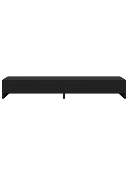 Näyttöteline laatikoilla musta 100x27x15 cm tekninen puu