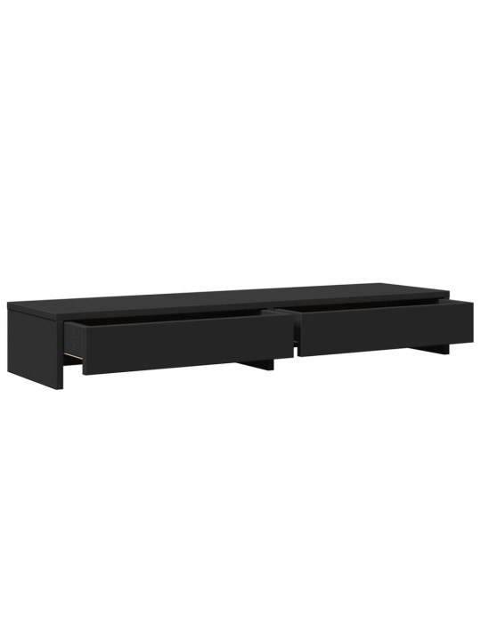 Näyttöteline laatikoilla musta 100x27x15 cm tekninen puu