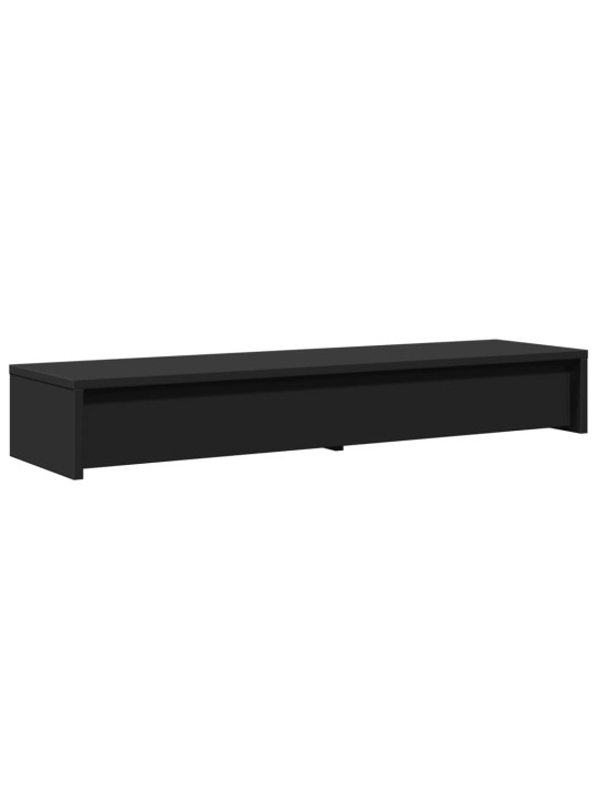 Näyttöteline laatikoilla musta 100x27x15 cm tekninen puu