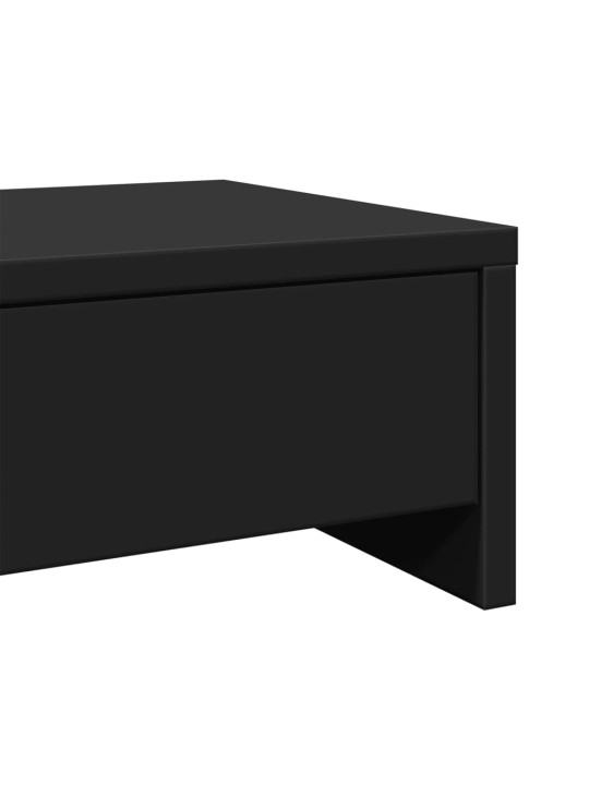 Näyttöteline laatikoilla musta 100x27x15 cm tekninen puu