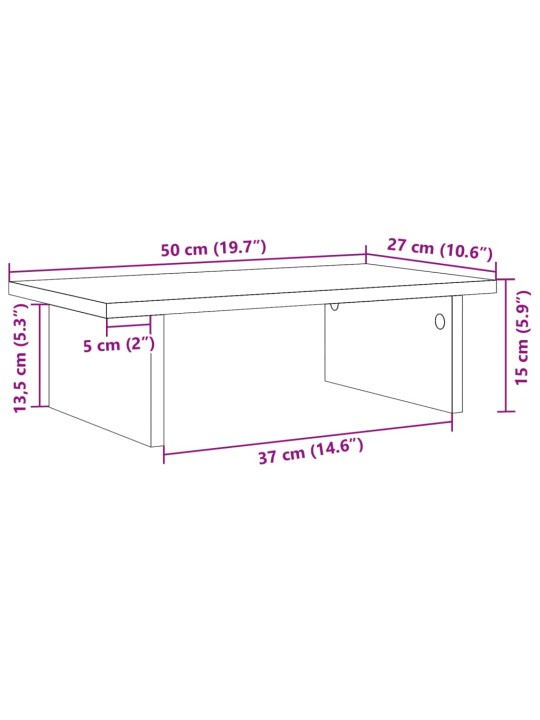 Näyttöteline valkoinen 50x27x15 cm tekninen puu