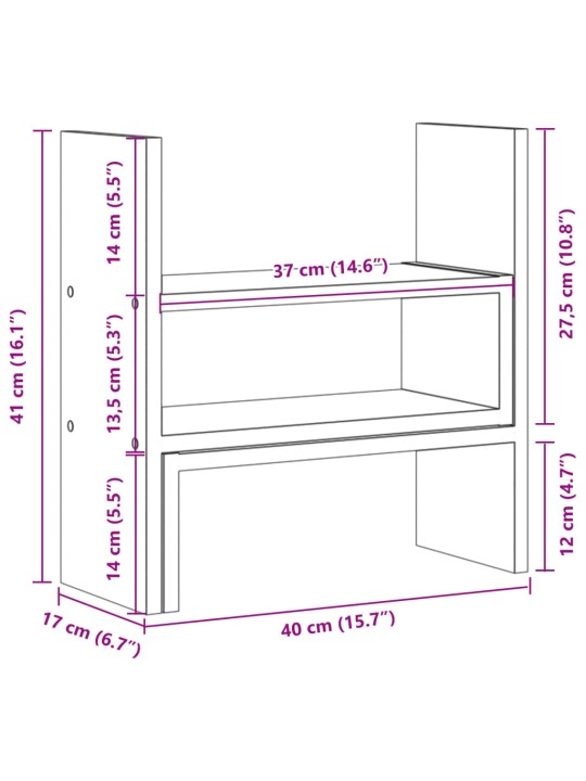 Pöytäjärjestäjä säädettävä musta 40x17x41 cm tekninen puu