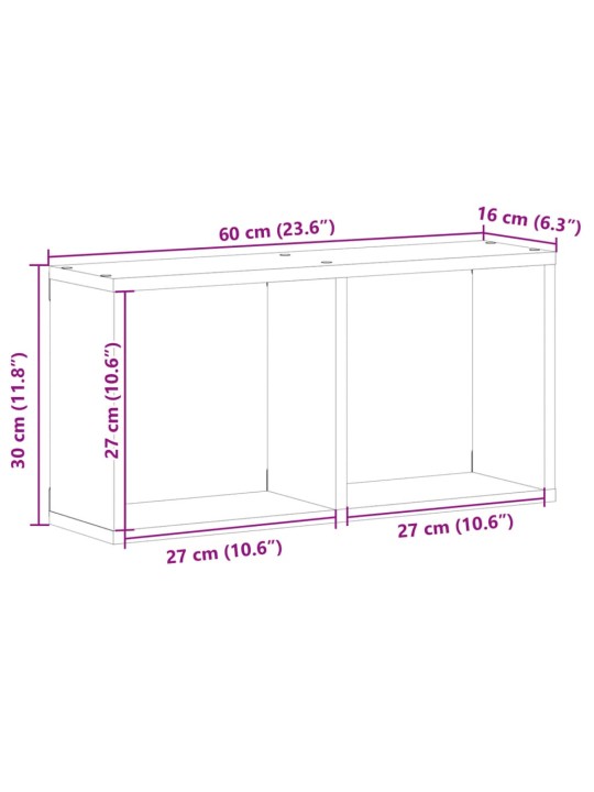 Seinäkaappi 60x16x30 cm valkoinen tekninen puu